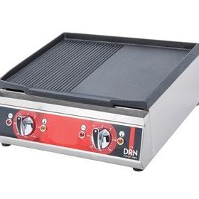 DRN DRNDIZE-50 Yarı Oluklu Yarı Düz 50x50x20 cm Elektrikli Döküm Izgara