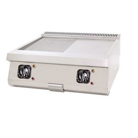 DRN DRNEI-8060ND Set Üstü 80x63x30 cm Elektrikli Yarı Oluklu Yarı Düz Pleyt Izgara
