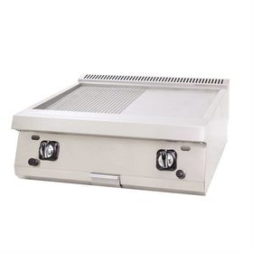 DRN DRNGI-8060ND Set Üstü 80x63x30 cm Gazlı Yarı Oluklu Yarı Düz Pleyt Izgara
