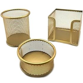 Drt 416 3 lü Dövme Altın Masaüstü Kalemlik Set