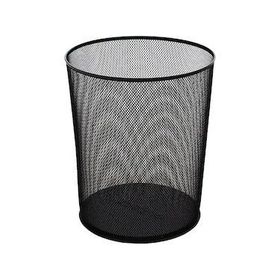 Drt Delikli Metal Siyah Çöp Kovası