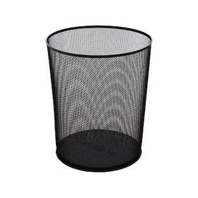 Drt Delikli Metal Siyah Çöp Kovası