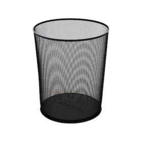 Drt Delikli Metal Siyah Çöp Kovası