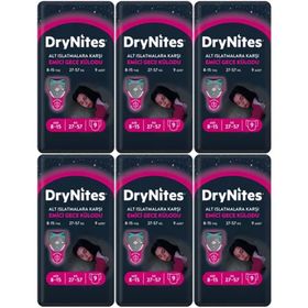 Drynites 8-13 Yaş 30-48 kg Large 54 Adet Kız Alt Islatmalara Karşı Emici Gece Külot Bez