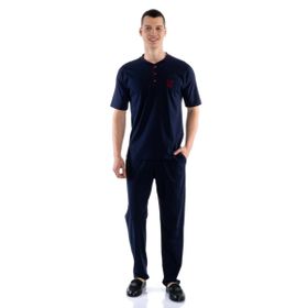 D's Damat 02000 3'lü Kırmızı Kısa Kol Erkek Pijama Takımı