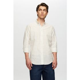 D's Damat 0HC02ORT06265 Slim Fit Vizon Keten Görünümlü Gömlek