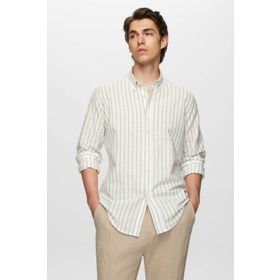 D's Damat 0HC02ORT06265 Slim Fit Yeşil Keten Görünümlü Gömlek