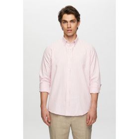 D's Damat 0HC02ORT11265 Slim Fit Pembe Çizgili Gömlek