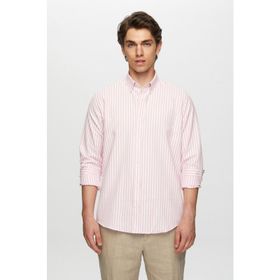 D's Damat 0HC02ORT11265 Slim Fit Pembe Çizgili Gömlek