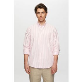 D's Damat 0HC02ORT11265 Slim Fit Pembe Çizgili Gömlek