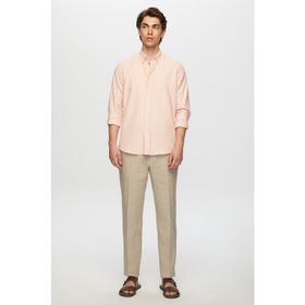 D's Damat 0HC02ORT11265 Slim Fit Turuncu Çizgili Gömlek