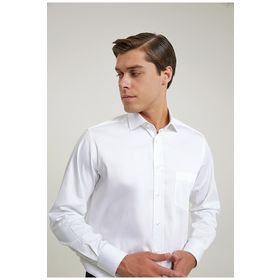 D's Damat 0HE02DY05289M Regular Fit Beyaz Düz Erkek Gömlek