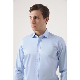 D's Damat 0HE02SG00024M Slim Fit Mavi Düz Erkek Gömlek