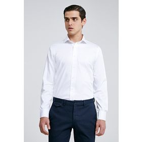 D's Damat 1HE02SG00139M Slim Fit Beyaz Düz %100 Pamuk Gömlek