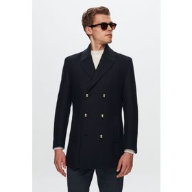 D's Damat 1HF0832255049 Regular Fit Lacivert Balıksırtı Palto