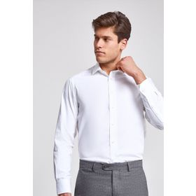 D's Damat 2HF02GL04100Y801 Regular Fit Beyaz Armürlü Gömlek