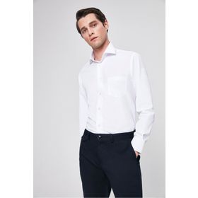 D's Damat 2HF02GL04100Y801 Regular Fit Beyaz Armürlü Gömlek