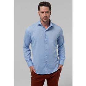 D's Damat 2HF02ORT3185 Slim Fit Açık Mavi İtalyan Yaka Erkek Gömlek