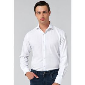 D's Damat 2HF02ORT3185 Slim Fit Beyaz İtalyan Yaka Erkek Gömlek