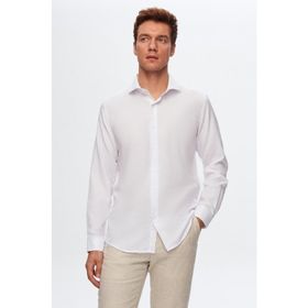 D's Damat 2HF02ORT3185 Slim Fit Beyaz İtalyan Yaka Erkek Gömlek