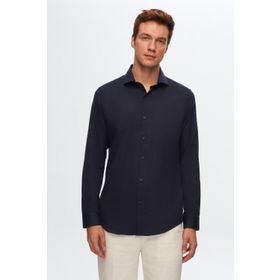 D's Damat 2HF02ORT3185 Slim Fit Lacivert Italyan Yaka Erkek Gömlek