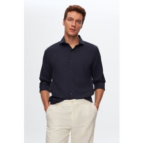 D's Damat 2HF02ORT3185 Slim Fit Lacivert Italyan Yaka Erkek Gömlek
