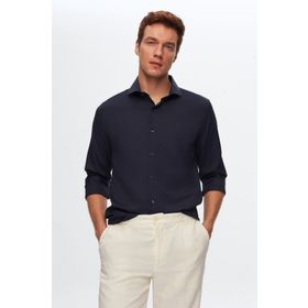 D's Damat 2HF02ORT3185 Slim Fit Lacivert Italyan Yaka Erkek Gömlek