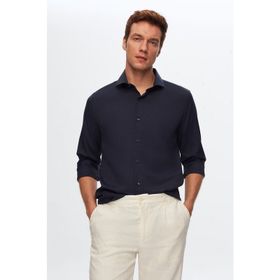 D's Damat 2HF02ORT3185 Slim Fit Lacivert Italyan Yaka Erkek Gömlek