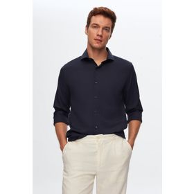 D's Damat 2HF02ORT3185 Slim Fit Lacivert Italyan Yaka Erkek Gömlek