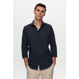 D's Damat 2HF02ORT3185 Slim Fit Lacivert Italyan Yaka Erkek Gömlek