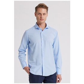 D's Damat 2HF02ORT4185 Slim Fit Açık Mavi İtalyan Yaka Erkek Gömlek
