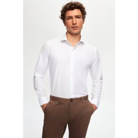 D's Damat 2HF02ORT4185 Slim Fit Beyaz İtalyan Yaka Erkek Gömlek