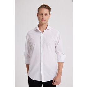D's Damat 2HF02ORT4185 Slim Fit Beyaz İtalyan Yaka Erkek Gömlek