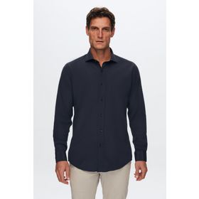 D's Damat 2HF02ORT4185 Slim Fit Lacivert İtalyan Yaka Erkek Gömlek