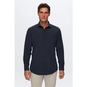 D's Damat 2HF02ORT4185 Slim Fit Lacivert İtalyan Yaka Erkek Gömlek