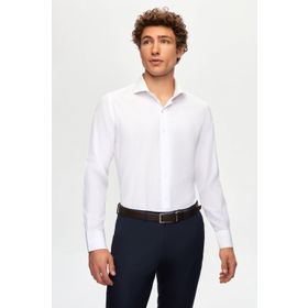 D's Damat 2HF02ORT5185 Slim Fit Beyaz İtalyan Yaka Erkek Gömlek