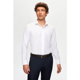 D's Damat 2HF02ORT5185 Slim Fit Beyaz İtalyan Yaka Erkek Gömlek