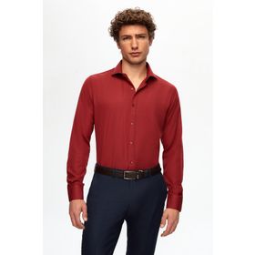 D's Damat 2HF02ORT5185 Slim Fit Bordo İtalyan Yaka Erkek Gömlek