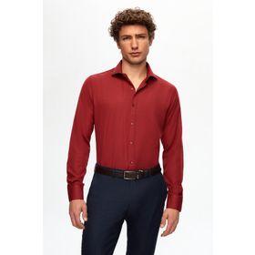D's Damat 2HF02ORT5185 Slim Fit Bordo İtalyan Yaka Erkek Gömlek