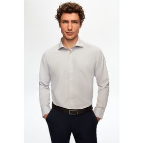 D's Damat 2HF02ORT5185 Slim Fit Gri İtalyan Yaka Erkek Gömlek