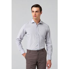 D's Damat 2HF02ORT5185 Slim Fit Gri İtalyan Yaka Erkek Gömlek