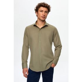 D's Damat 2HF02ORT5185 Slim Fit Haki İtalyan Yaka Erkek Gömlek