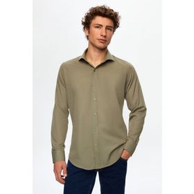 D's Damat 2HF02ORT5185 Slim Fit Haki İtalyan Yaka Erkek Gömlek