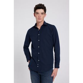 D's Damat 2HF02ORT5185 Slim Fit İtalyan Yaka Siyah Erkek Gömlek