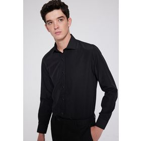 D's Damat 2HF02ORT5185 Slim Fit İtalyan Yaka Siyah Erkek Gömlek