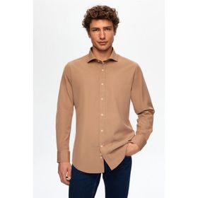 D's Damat 2HF02ORT5185 Slim Fit Kahverengi Italyan Yaka Erkek Gömlek