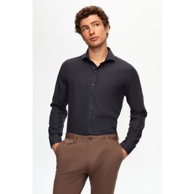 D's Damat 2HF02ORT5185 Slim Fit Lacivert Italyan Yaka Erkek Gömlek