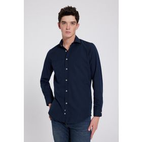 D's Damat 2HF02ORT5185 Slim Fit Lacivert Italyan Yaka Erkek Gömlek