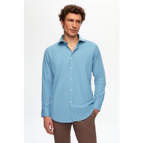 D's Damat 2HF02ORT5185 Slim Fit Petrol İtalyan Yaka Erkek Gömlek