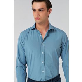 D's Damat 2HF02ORT5185 Slim Fit Petrol İtalyan Yaka Erkek Gömlek